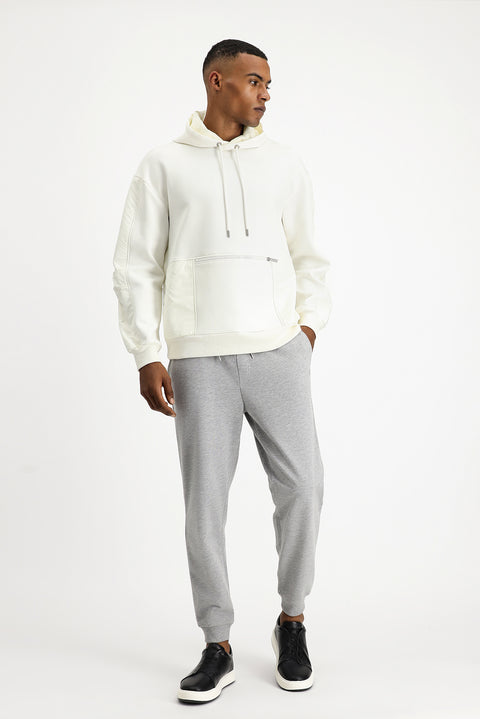 Medium Grey Melange Cotton Sweatpants / Sweatpants