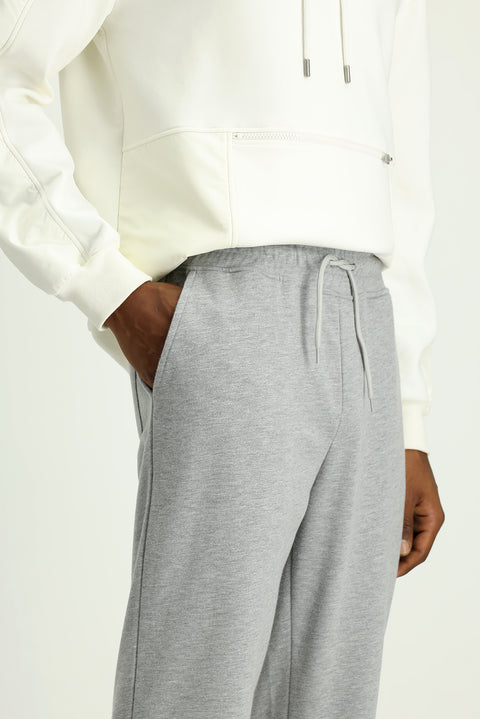 Medium Grey Melange Cotton Sweatpants / Sweatpants