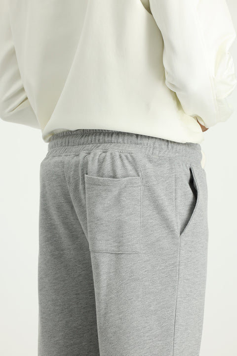 Medium Grey Melange Cotton Sweatpants / Sweatpants