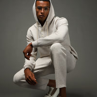 Light Beige Patterned Cotton Sweatshirt/Sweatpants