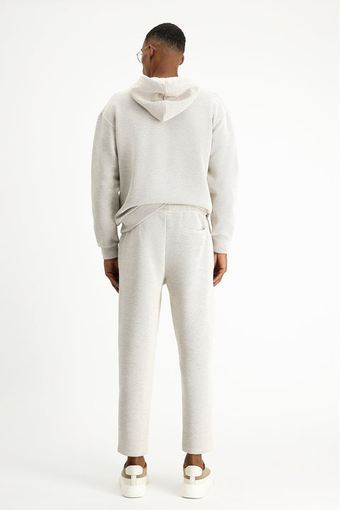 Light Beige Patterned Cotton Sweatshirt/Sweatpants