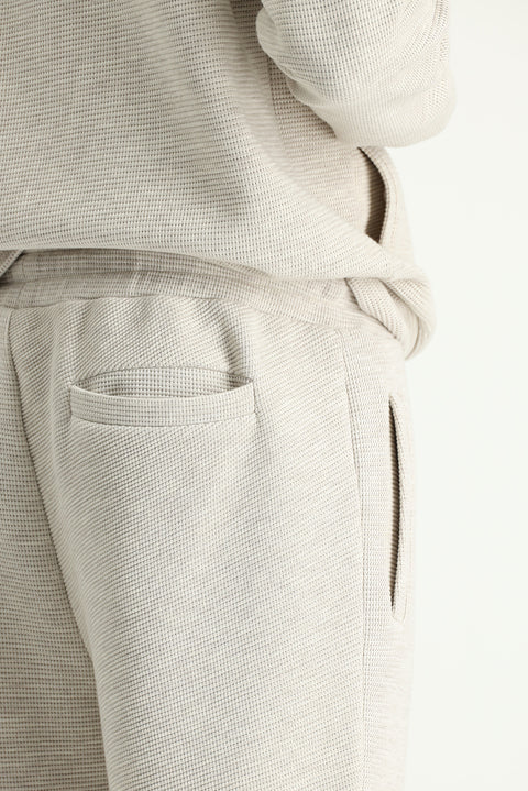 Light Beige Patterned Cotton Sweatshirt/Sweatpants