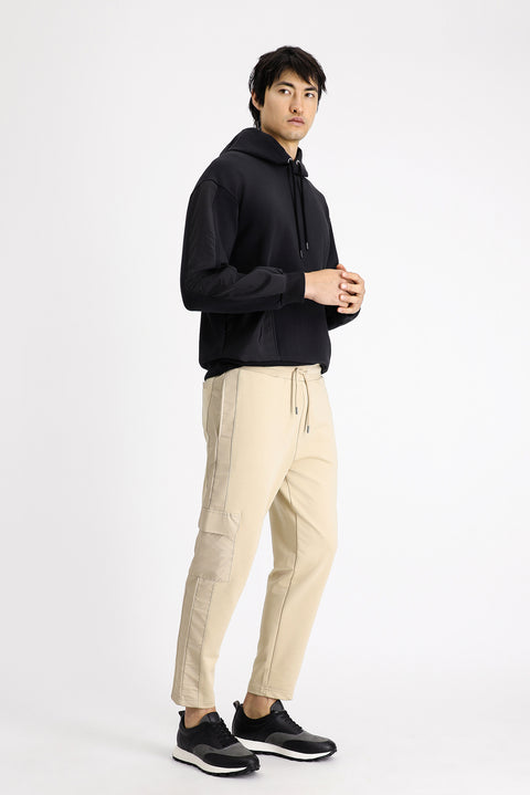 Medium Beige Cotton Cargo Pocket Sweatshirt/Sweatpants