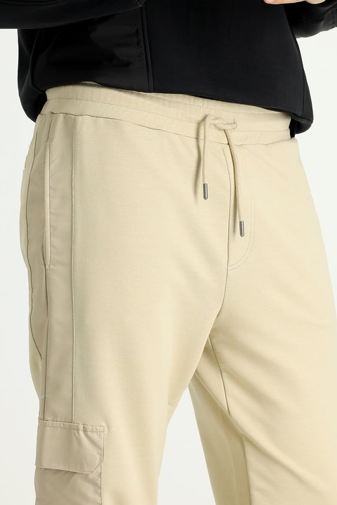 Medium Beige Cotton Cargo Pocket Sweatshirt/Sweatpants
