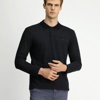 Koyu Antrasit Melanj Polo Yaka Regular Fit Cepli Sweatshirt