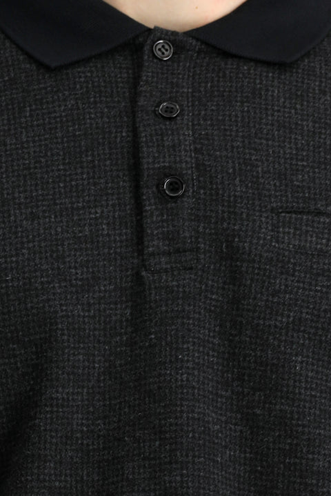 Koyu Antrasit Melanj Polo Yaka Regular Fit Cepli Sweatshirt