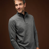 Medium Grey Melange Half Turtleneck Regular Fit Zip-Up Sweatshirt