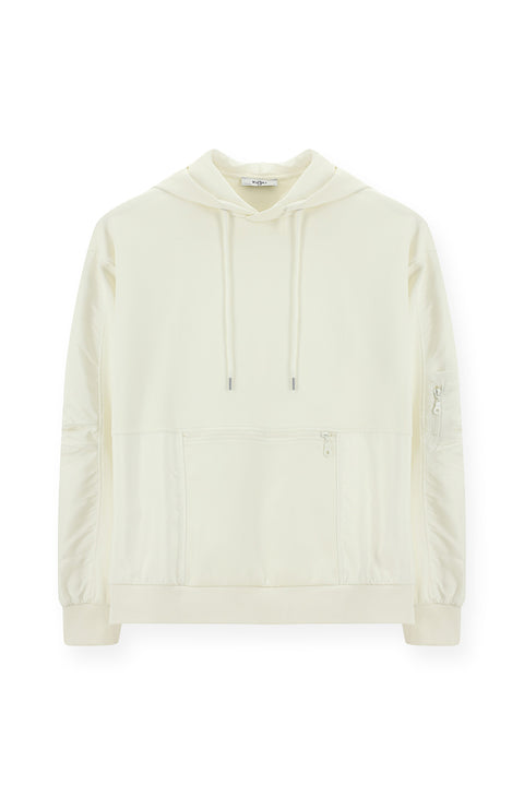 Off-White Hooded Oversize Zip-Up Cotton Sweatshirt