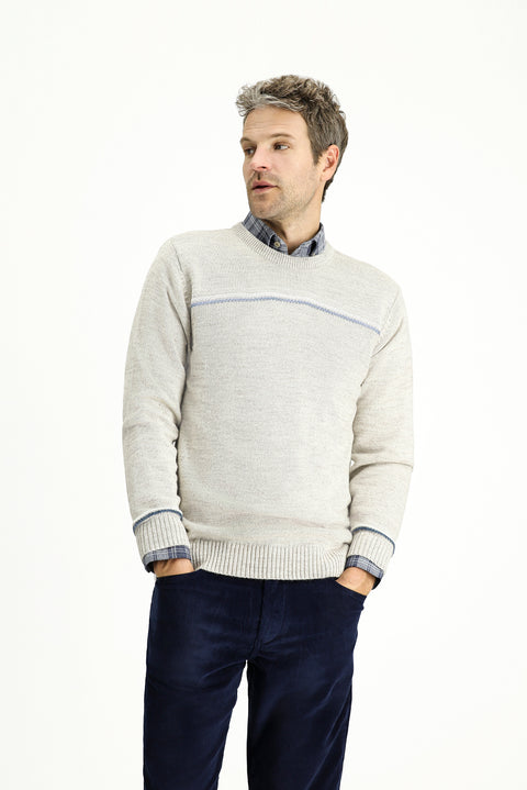 Stone Bicycle Collar Regular Fit Patterned Knit Sweater