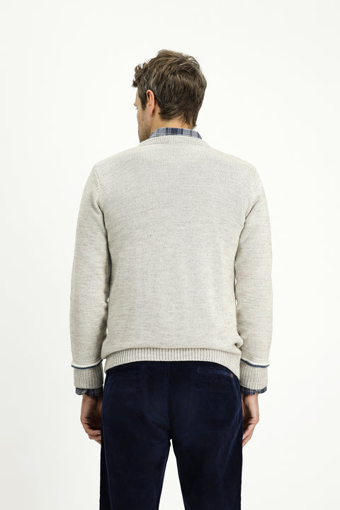 Stone Bicycle Collar Regular Fit Patterned Knit Sweater
