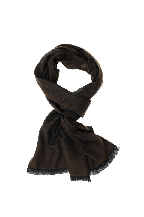 Dark Brown Patterned Scarf