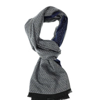 Navy Blue Patterned Scarf