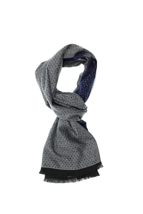 Navy Blue Patterned Scarf