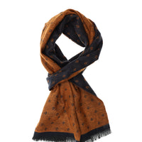 Dark Navy Patterned Scarf