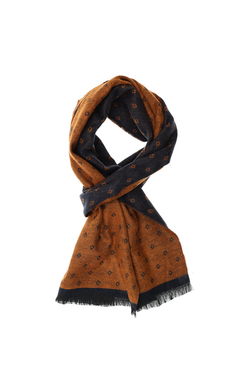 Dark Navy Patterned Scarf