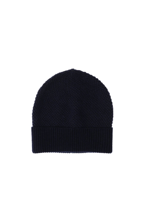 Dark Navy Wool Plain Beanie
