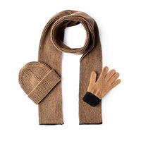 Safari Wool Patterned Scarf, Beanie & Gloves Set