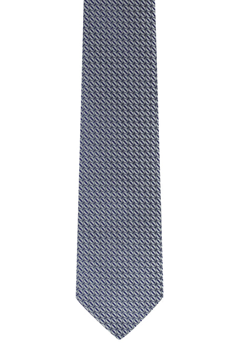 Medium Navy Patterned Tie
