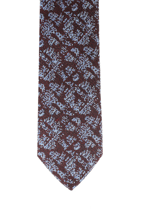 Dark Burgundy Patterned Knitted Tie