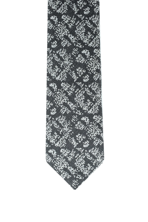 Dark Anthracite Patterned Knitted Tie
