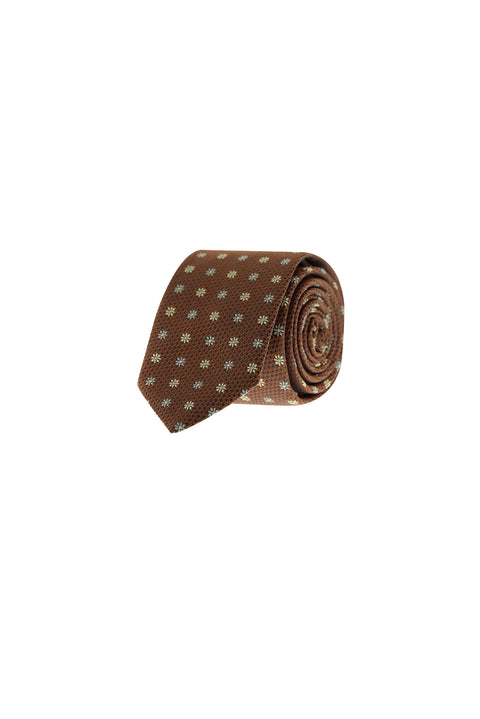 Medium Brown Floral Pattern Tie