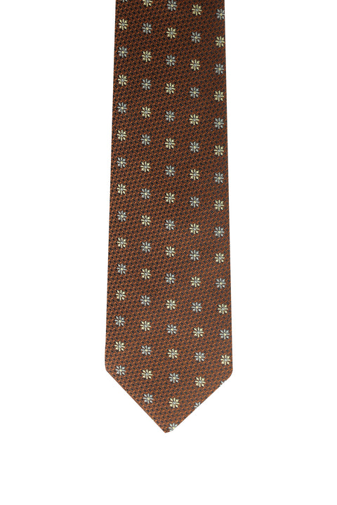 Medium Brown Floral Pattern Tie