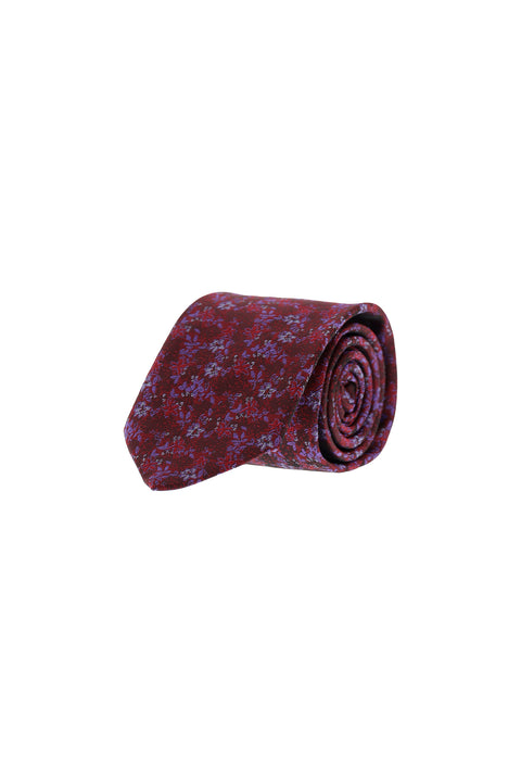 Dark Burgundy Floral Pattern Tie