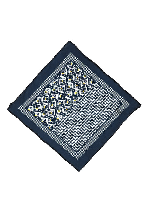 Dark Navy Patterned Handkerchief