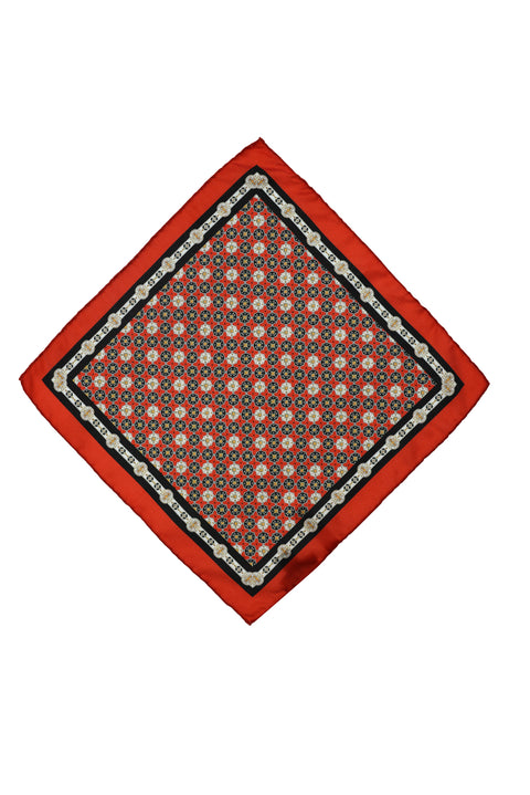 Koyu Bordo Desenli Mendil
