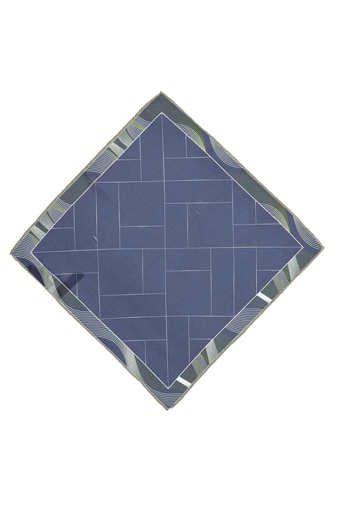 Medium Navy Patterned Handkerchief