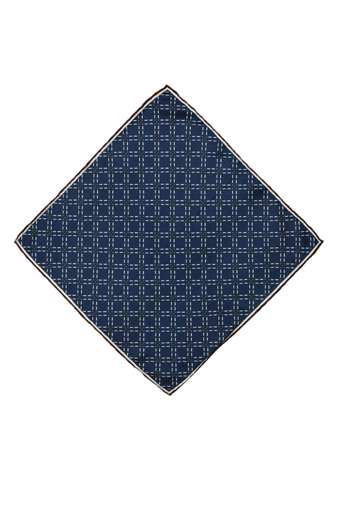 Dark Navy Patterned Handkerchief