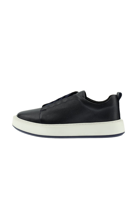 Dark Navy Leather Sneaker Shoes
