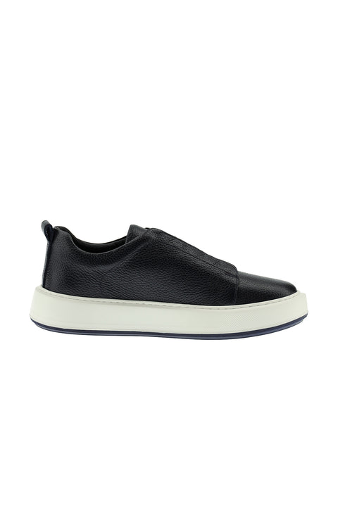 Dark Navy Leather Sneaker Shoes