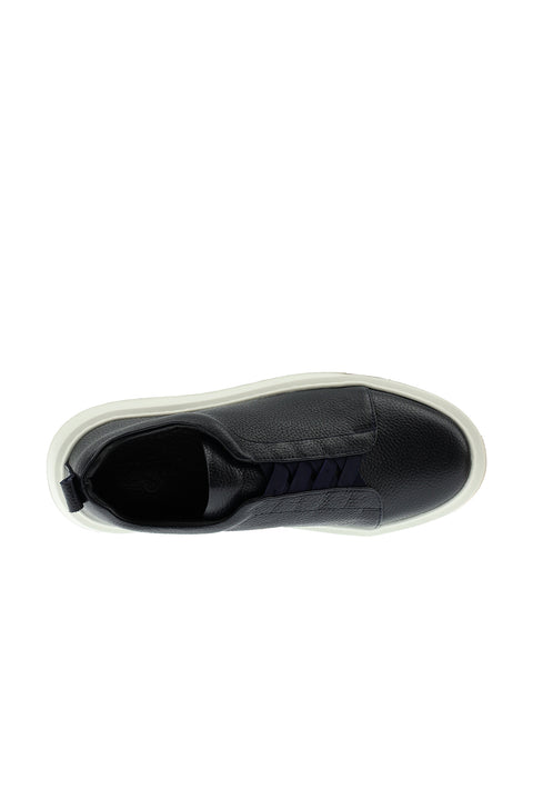 Dark Navy Leather Sneaker Shoes