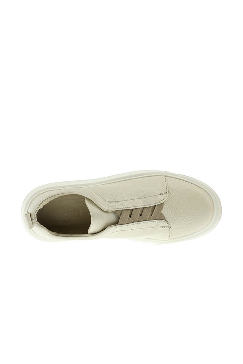Medium Beige Leather Sneaker Shoes