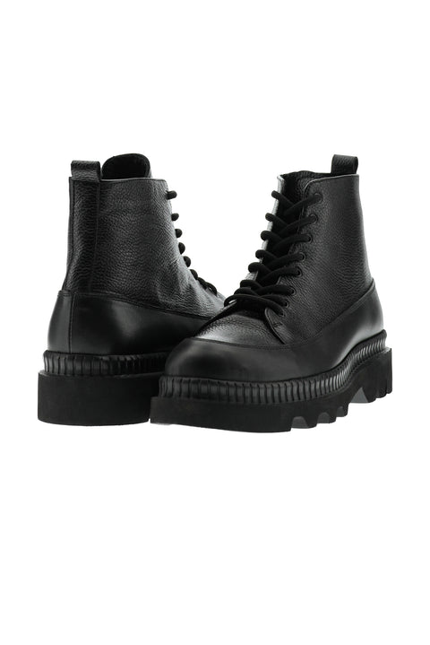 Black Winter Leather Boots