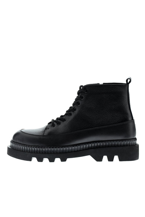 Black Winter Leather Boots