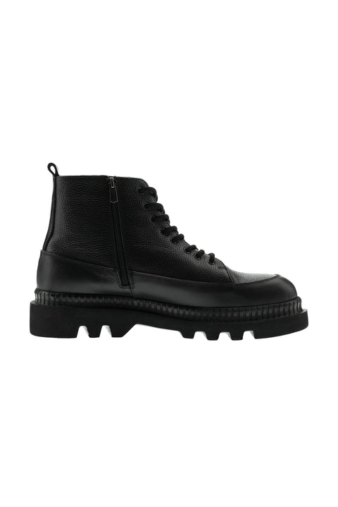 Black Winter Leather Boots