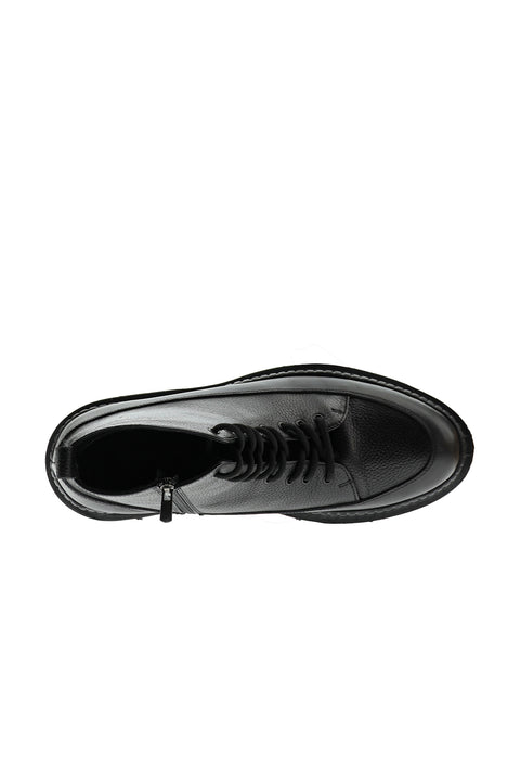 Black Winter Leather Boots