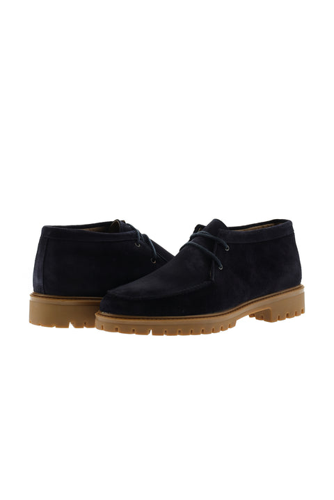 Dark Navy Suede Leather Boots