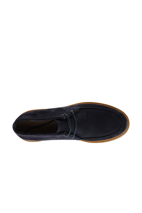 Dark Navy Suede Leather Boots
