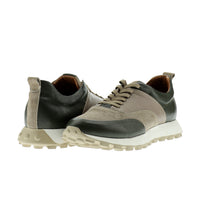 Medium Khaki Leather Athletic Shoes