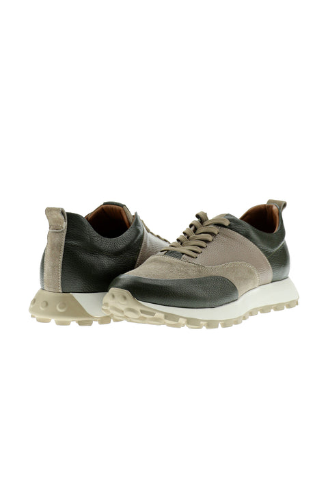 Medium Khaki Leather Athletic Shoes