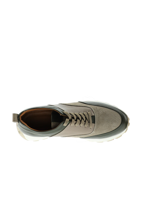 Medium Khaki Leather Athletic Shoes