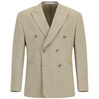 Medium Beige 6 Drop Milano Full Oversize Fit Wool Double-Breasted Jacket
