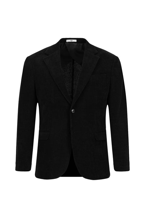 Black 4 Drop Relaxed Fit Corduroy Jacket