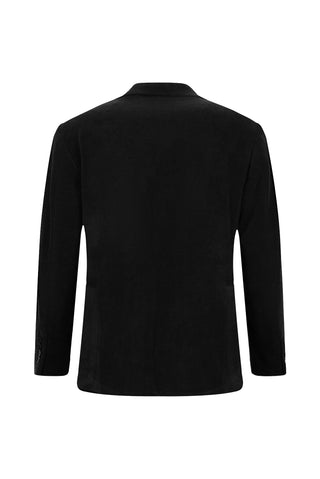  Siyah 4 Drop Relaxed Fit Rahat Kesim Kadife Ceket