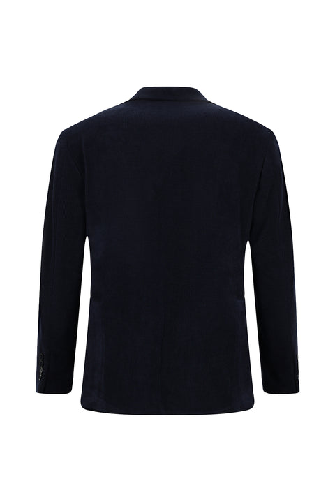 Mid-Navy 4-Drop Relaxed Fit Corduroy Jacket