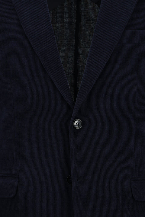 Mid-Navy 4-Drop Relaxed Fit Corduroy Jacket