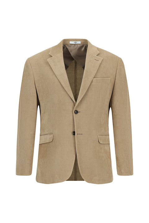 Mid Beige 4 Drop Relaxed Fit Corduroy Jacket